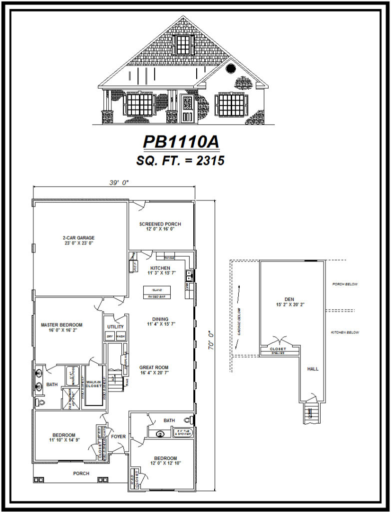 picture of house plan #PB1110A